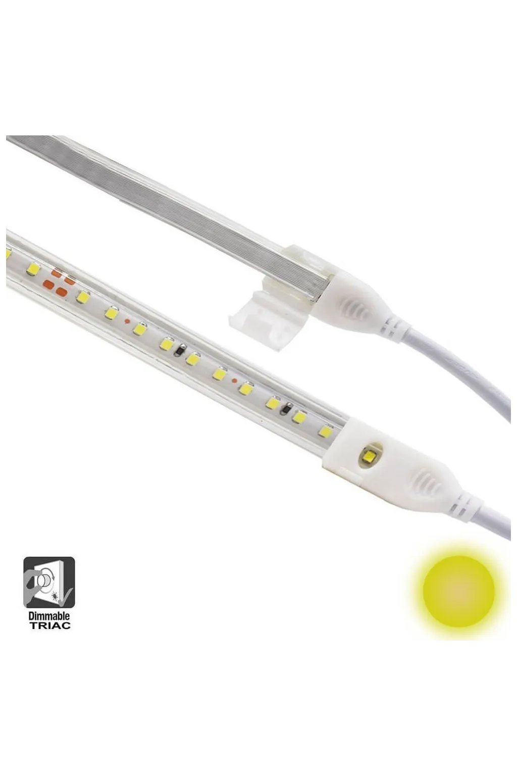 Tira LED 10W Regulable 220V AC SMD 2835 120 LED/m Blanco Cálido IP65 - 10mm