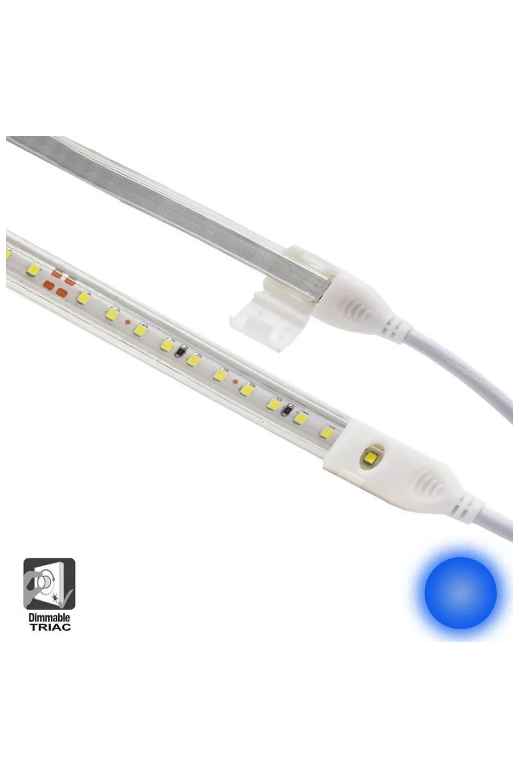 Ruban LED 10W Dimmable 220V AC SMD 2835 120 LED/m Blanc chaud IP65 - 10mm