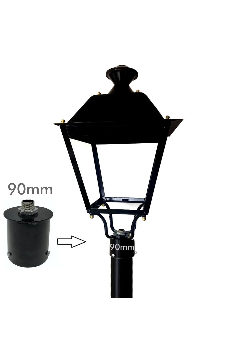 Coupling bracket for column LED lamp - 90mm