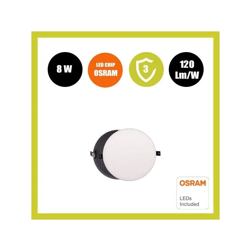 Downlight LED 8W - Frameless QUASAR - OSRAM CHIP DURIS E 2835 - CCT