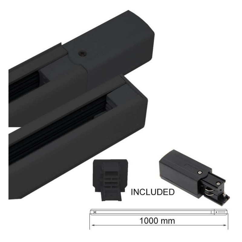 Carril TRIFASICO de 1 metro Negro