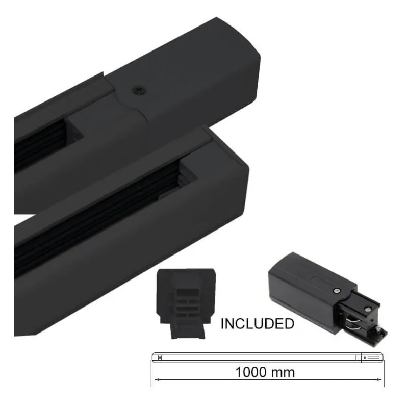 Carril TRIFASICO de 1 metro Negro