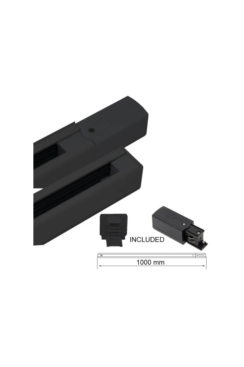 Carril TRIFASICO de 1 metro Negro