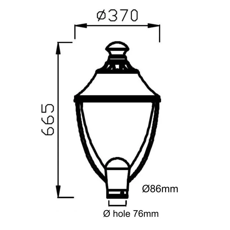 Réverbère  LED 40W VALLEY Philips Lumileds SMD 3030 165Lm/W