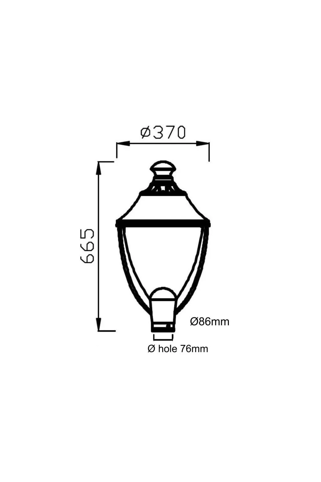 Réverbère  LED 40W VALLEY Philips Lumileds SMD 3030 165Lm/W