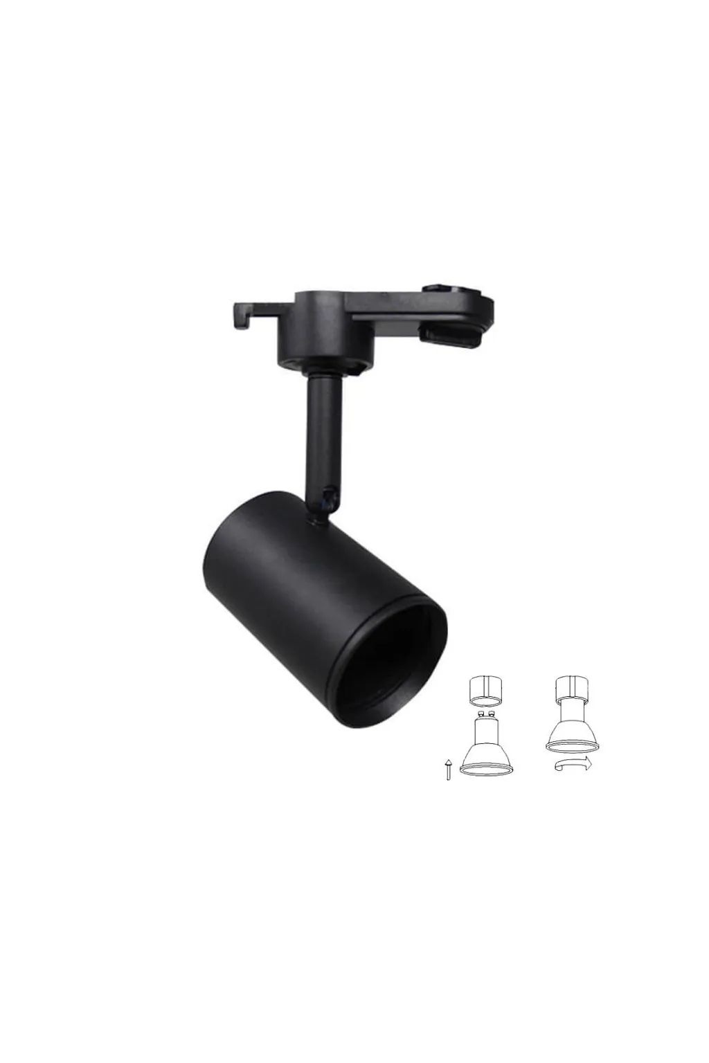 Carcasa para foco carril negra para lampara GU10