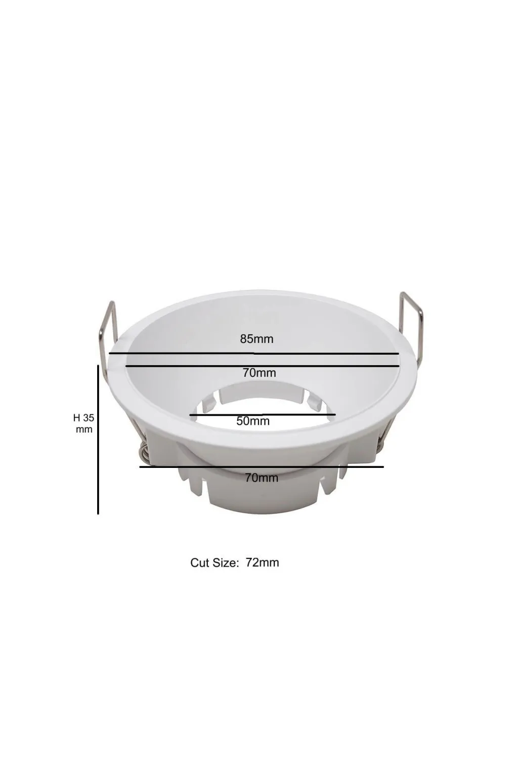 Anneau d'encastrement rond fixe pour LED GU10 MR16