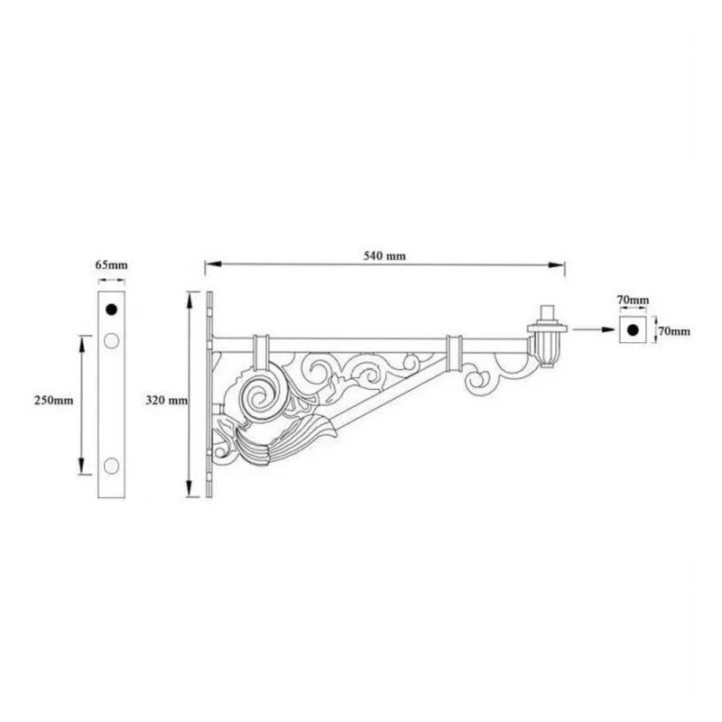 Brazo Aluminio modelo Villa 52cm