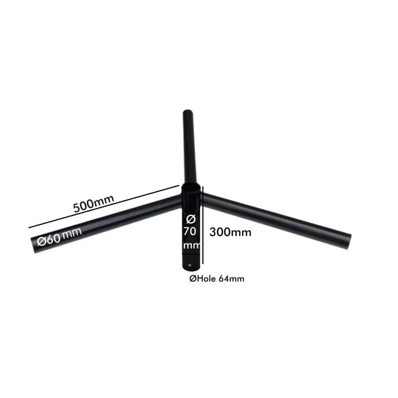 Cruceta de Acero de 3 Brazos