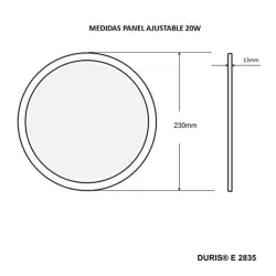 Placa Slim LED Circular Downlight 20W AJUSTABLE  - OSRAM CHIP DURIS E 2835