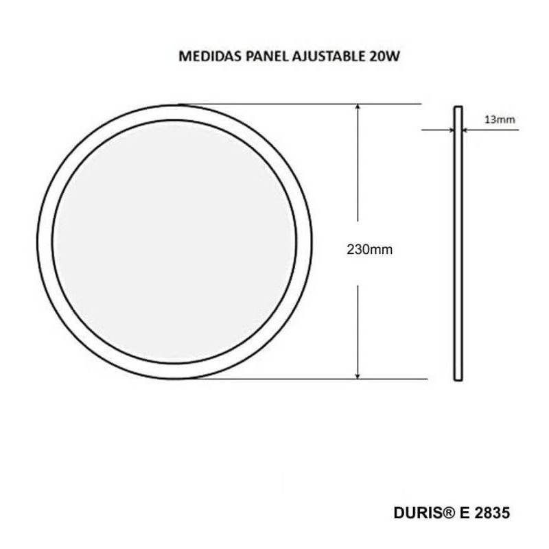 Downlight Circular ajustável 20W LED Slim Board - OSRAM CHIP DURIS E 2835
