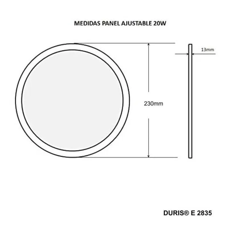 Downlight Circular ajustável 20W LED Slim Board - OSRAM CHIP DURIS E 2835