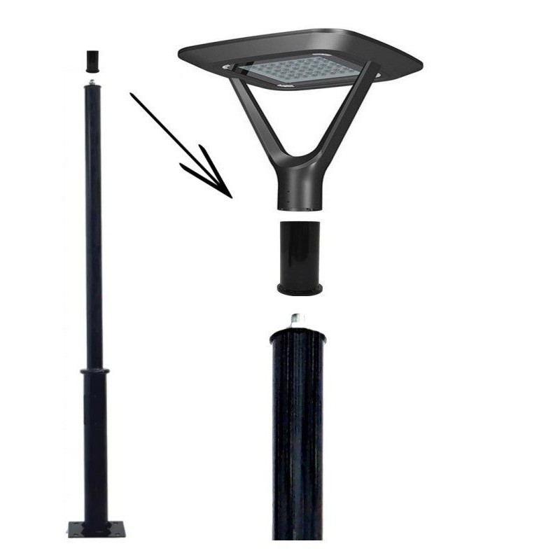 Soporte adaptador de luminaria LED para columna - 60mm