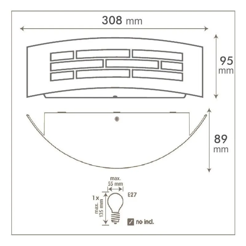Applique pour LED E27 GOTHENBURG INOX - Extérieure IP44