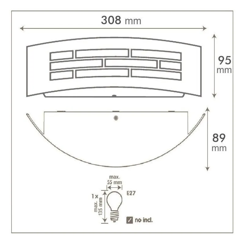 Applique pour LED E27 GOTHENBURG INOX - Extérieure IP44