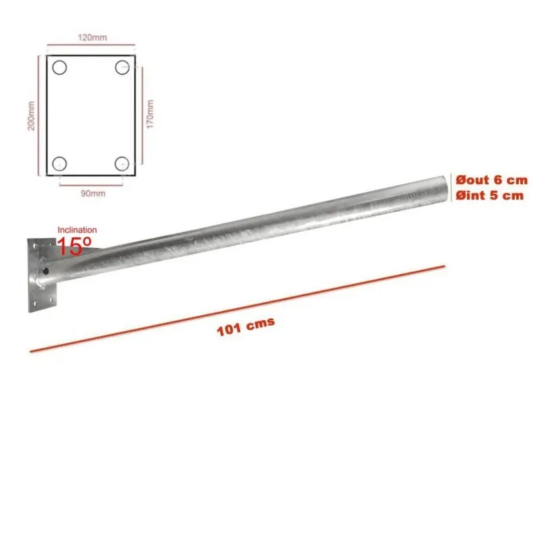 Soporte para Farola - Acero Galvanizado - 1m.