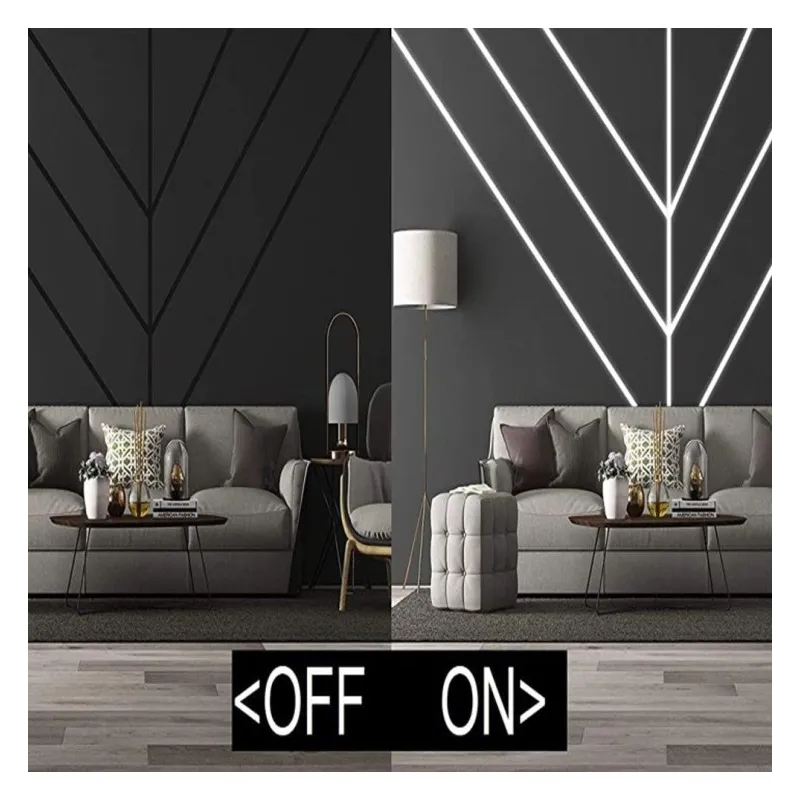 Profilé Blanc et Noir - 2 mètres - à Encastrer - Aluminium - pour LED