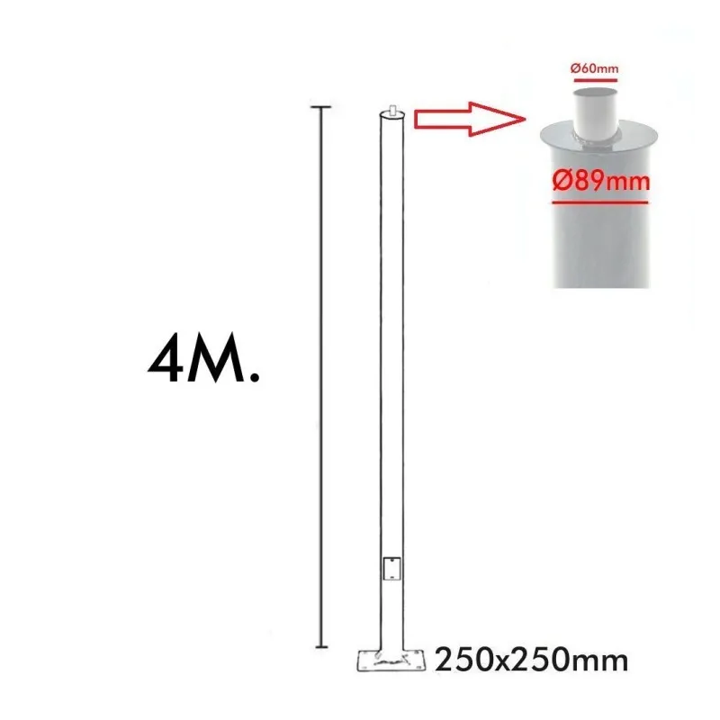 Columna REKA Negro -  3 metros  - 4 metros
