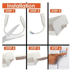 Installation guide LED batten ARTISTIC in 6 steps: cable, connection and switch on