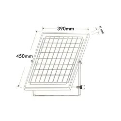 Disegno tecnico pannello fotovoltaico 390x450mm del lampione Villa solare con cavo