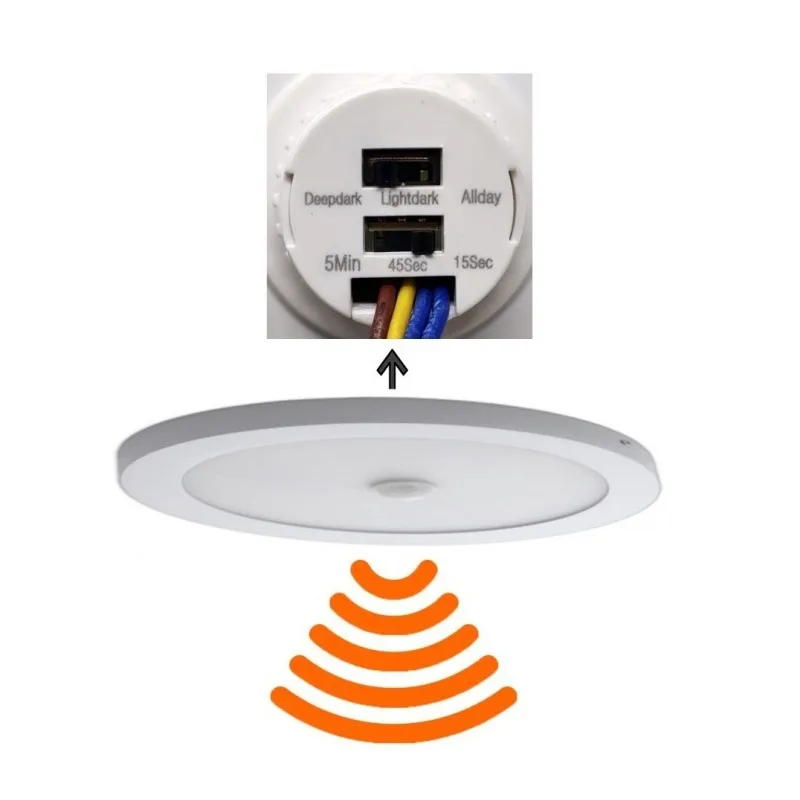 Plafón LED Superficie Circular 24W - 22W- 20W -18W Detector de Movimiento - 2700K+CCT - OSRAM CHIP