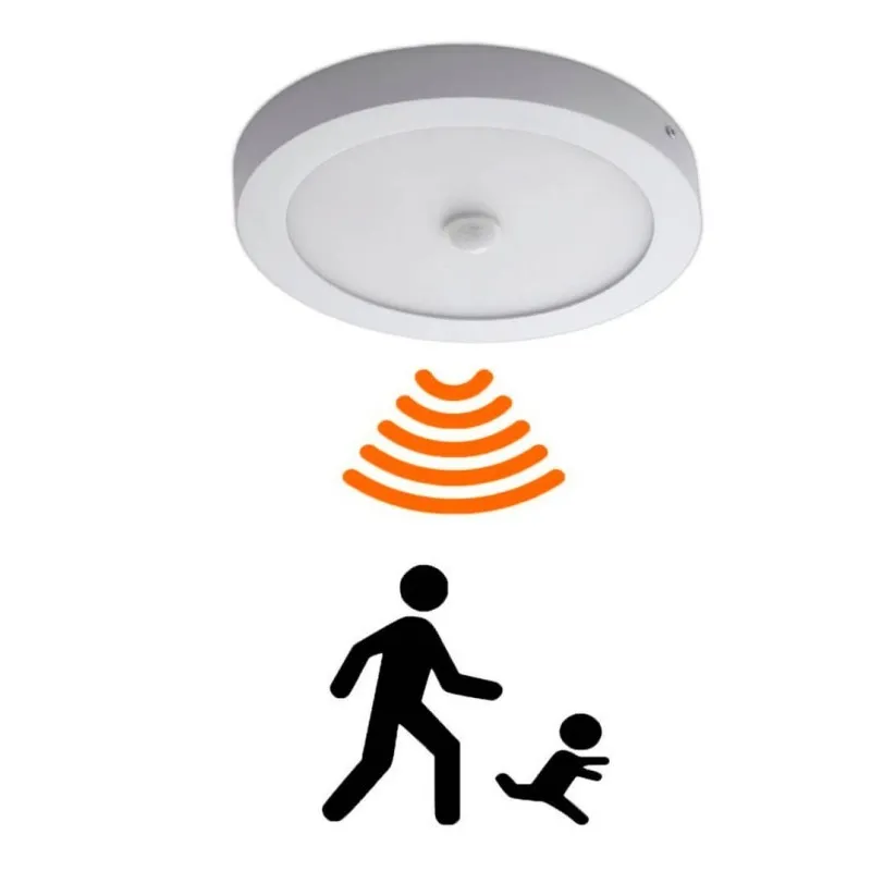 Plafón LED Superficie Circular 24W - 22W- 20W -18W Detector de Movimiento - 2700K+CCT - OSRAM CHIP