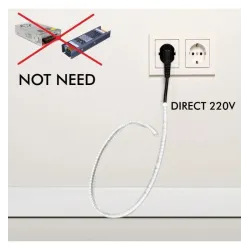 Tira LED 220V | 120xLED/m | 20m | SMD2835 | 1540Lm/M | 14W/M | IP67 | Corte cada 10cm
