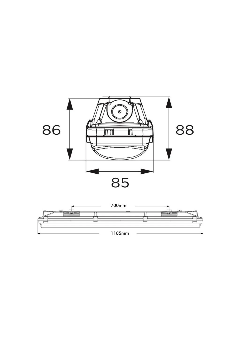 Regleta Estanca LED integrado - 35W-30W-25W-20W - OSRAM Driver - 120cm