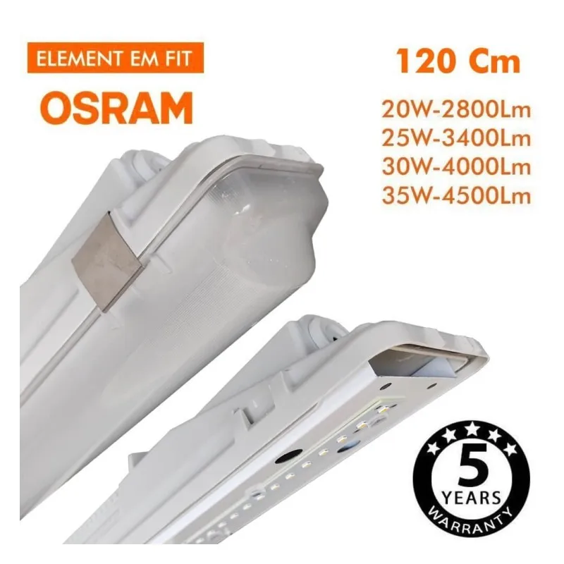 Regleta Estanca LED integrado - 35W-30W-25W-20W - OSRAM Driver - 120cm