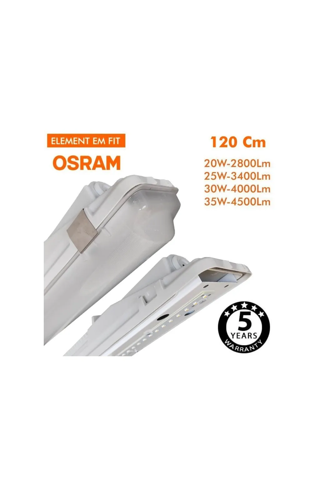 Regleta Estanca LED integrado - 35W-30W-25W-20W - OSRAM Driver - 120cm