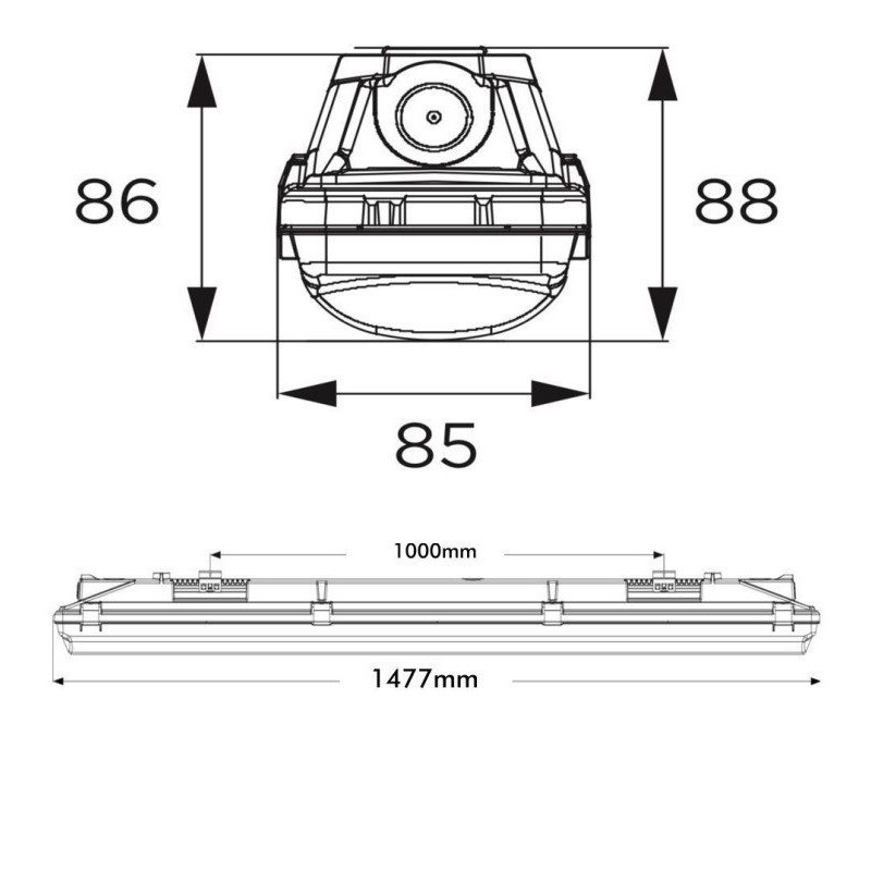 Regleta Estanca LED integrado - 35W-30W-25W-20W - OSRAM Driver - 120cm