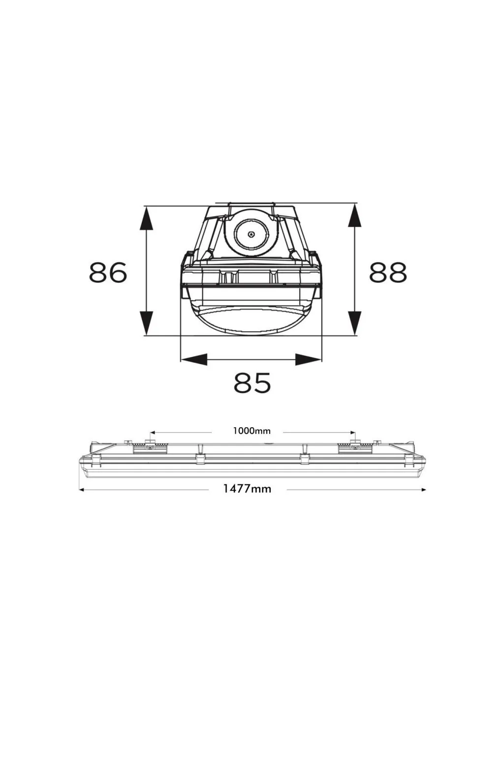 Regleta Estanca LED integrado - 44W-38W-32W-25W - OSRAM Driver - 150cm