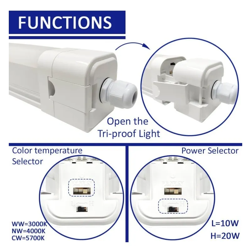 Regleta Estanca LED 20W-10W SAMSUNG chip - 3CCT - 60cm