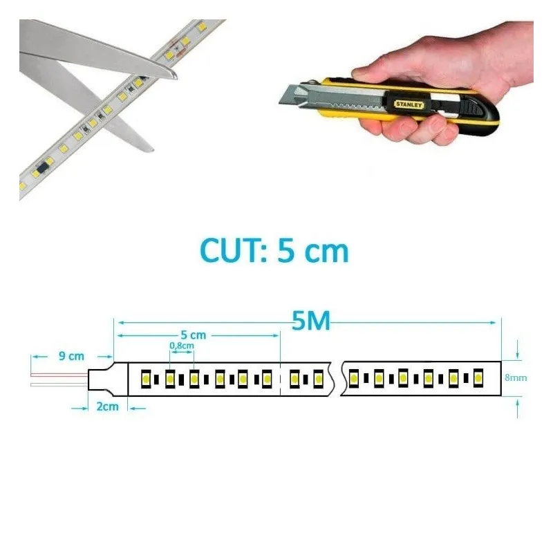 Tira LED 24V | 120xLED/M | 5m | SMD2835 | 1680Lm | 12W/M | IP20