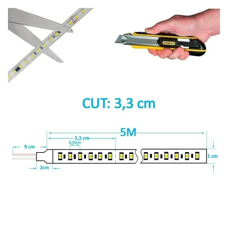 Tira LED 24V | 180xLED/M | 5m | SMD2835 | 11200Lm | 16W/M | IP20