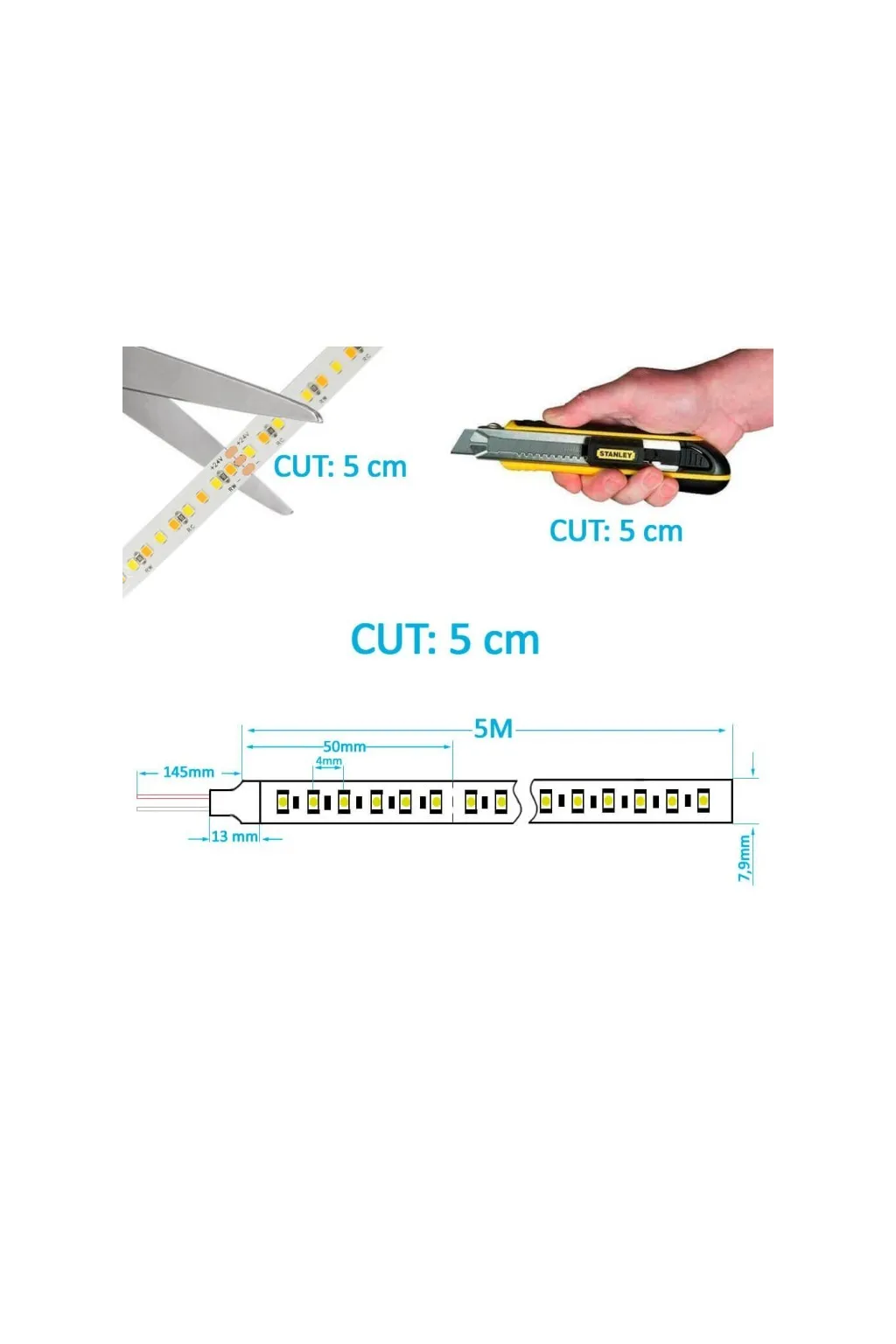 Tira LED 24V | 240xLED/M | 5m | SMD2025 | CCT | 10W/M | IP20