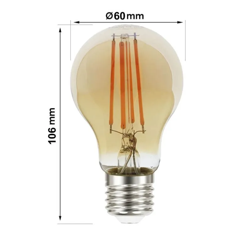 Bombilla LED Filamento 8W E27 A60 - DIMABLE