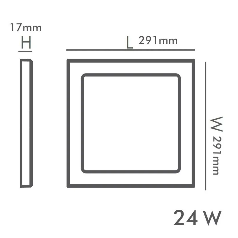 Downlight + Plafón LED - Cuadrado- MOSS NEGRO LUMILEDS- 24W AJUSTABLE - CCT Color Seleccionable