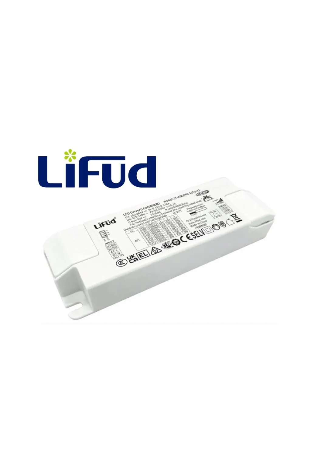 DRIVER LIFUD REGULABLE DALI PARA PANEL LED 40W 9-42V 800-1050mA ADD040-42