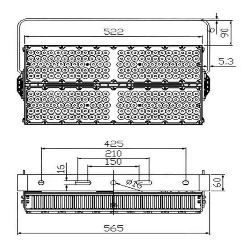 Focus LED 600W Philips Xitanium Projector - Stadium Line - 150LM / W - Class A 1-10V Optional Dali