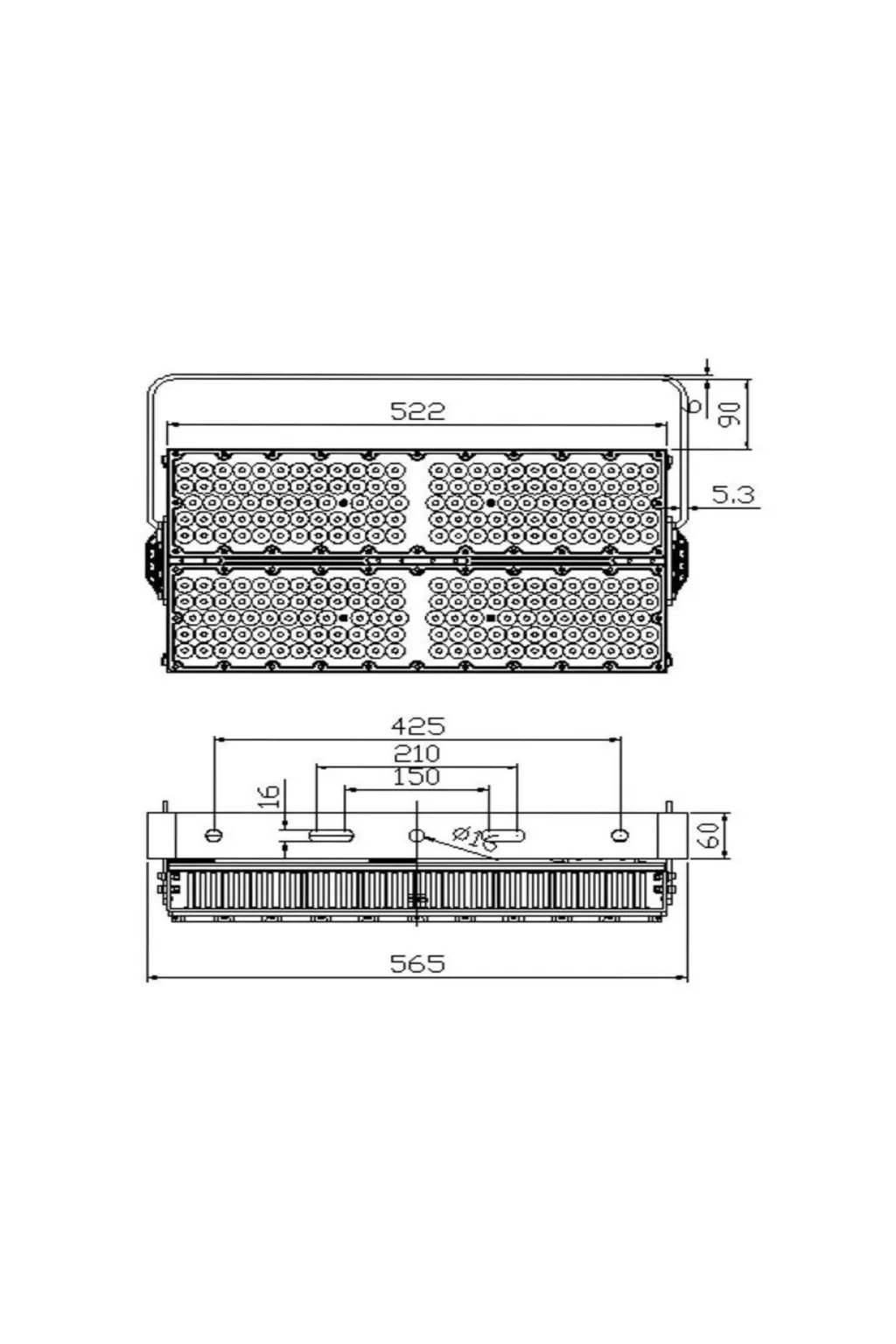 Focus LED 600W Philips Xitanium Projector - Stadium Line - 150LM / W - Class A 1-10V Optional Dali