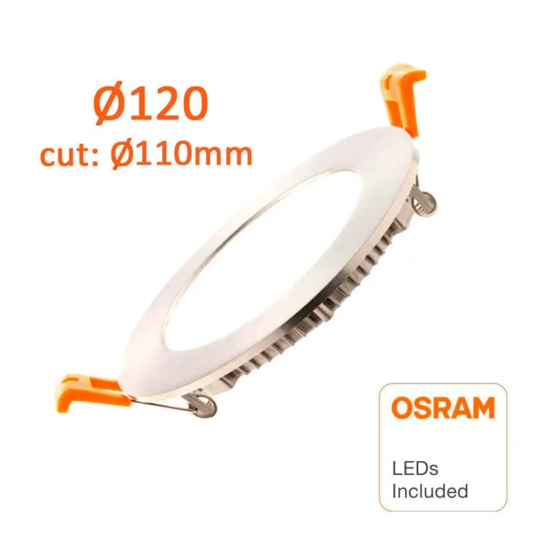 Placa Slim LED Circular 10W Acero Inox - CCT - OSRAM CHIP DURIS E 2835