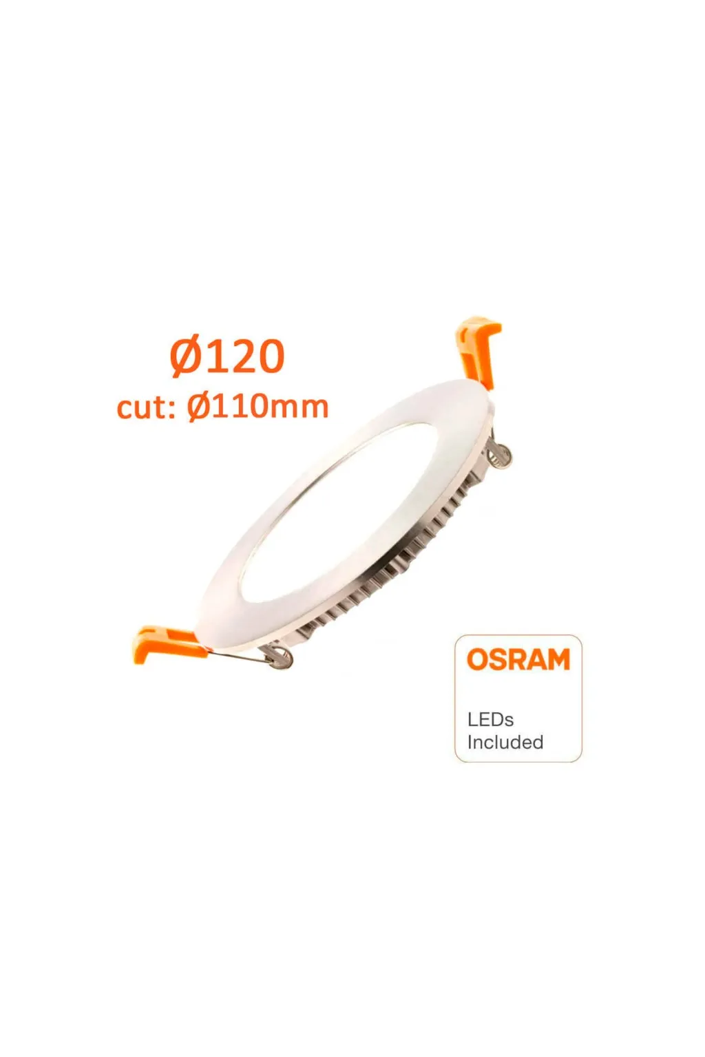 Placa Slim LED Circular 10W Acero Inox - CCT - OSRAM CHIP DURIS E 2835