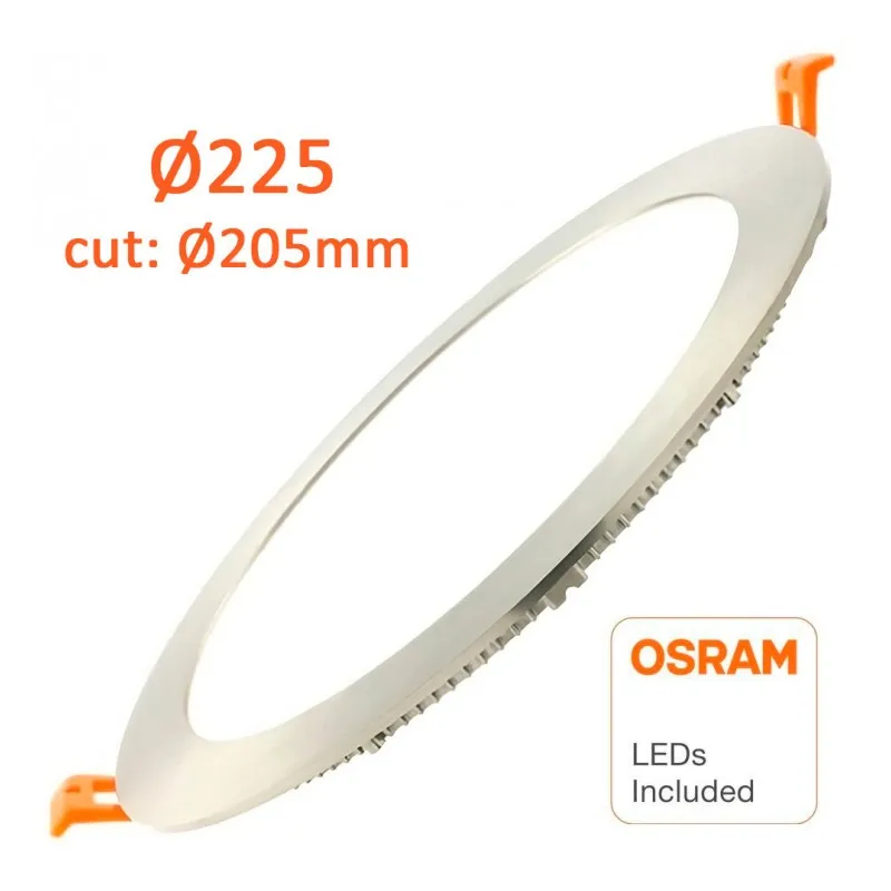 Placa Slim LED Circular 24W Acero Inox - CCT - OSRAM CHIP DURIS E 2835
