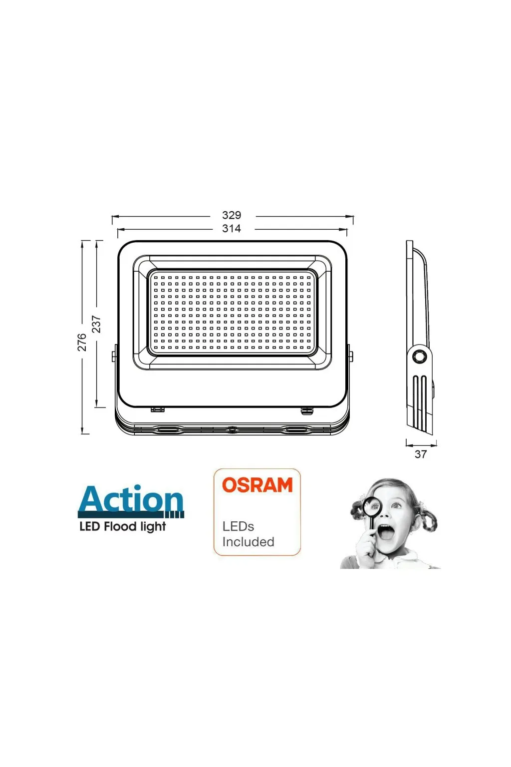 Foco Proyector LED 200W - ACTION PRO - OSRAM CHIP DURIS E2835