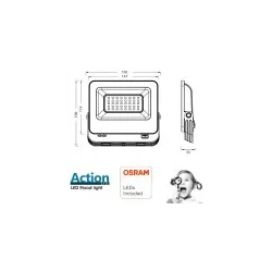 Foco Proyector LED 30W - ACTION PRO - OSRAM CHIP DURIS E2835