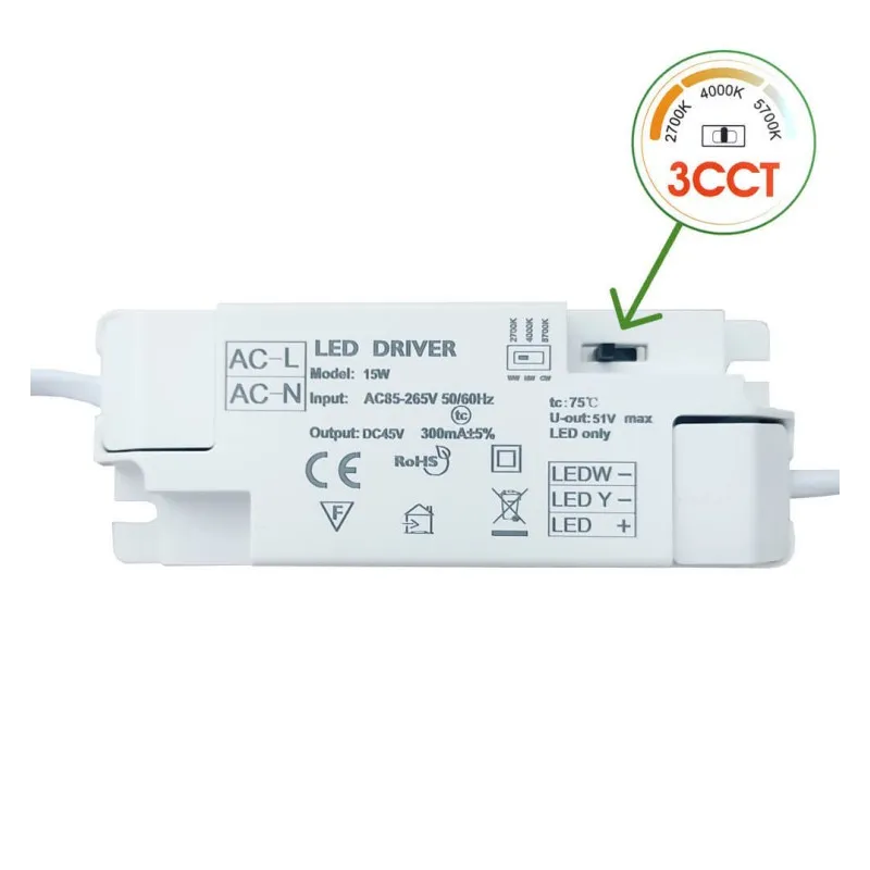 Placa Slim LED Circular 15W - CCT - OSRAM CHIP DURIS E2835