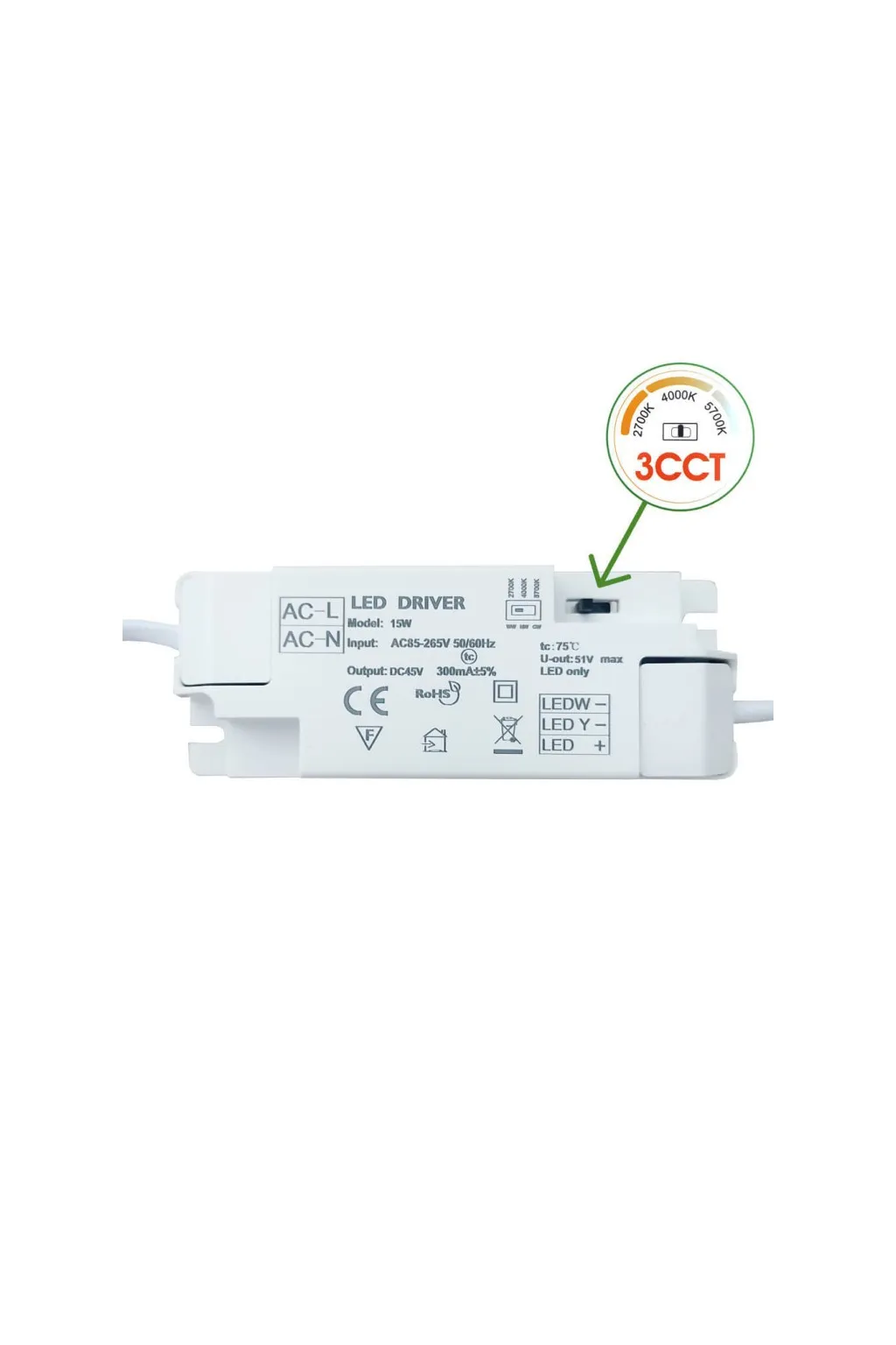 Slim LED plate 15W - CCT - Osram Chip Duris E2835