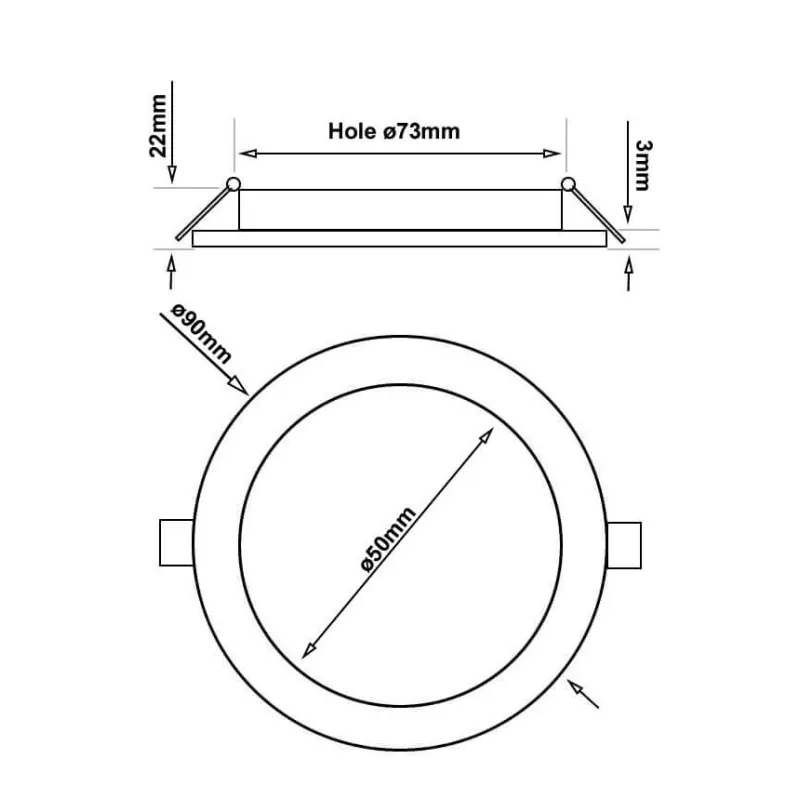 Placa Slim LED Circular 6W - CCT - OSRAM CHIP DURIS E2835