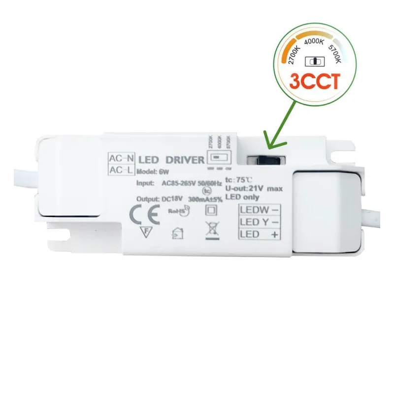 Placa Slim LED Circular 6W - CCT - OSRAM CHIP DURIS E2835